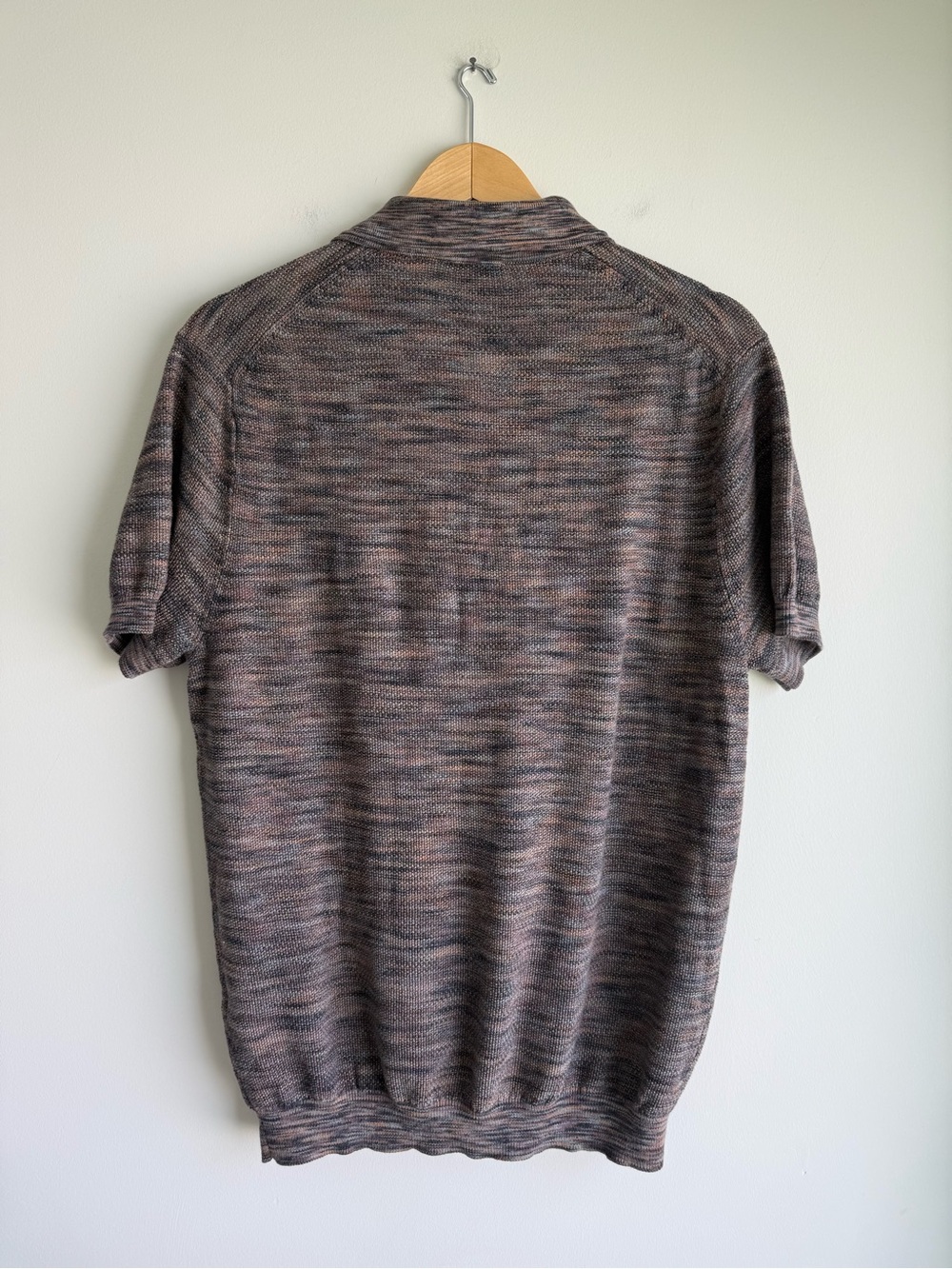 Bonobos Italian Yarn Cotton Knit Polo Shirt Men’s M Brown Gray Space Dye - Picture 2 of 6